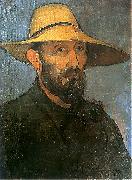 Wladyslaw slewinski Self-portrait in straw hat Spain oil painting artist